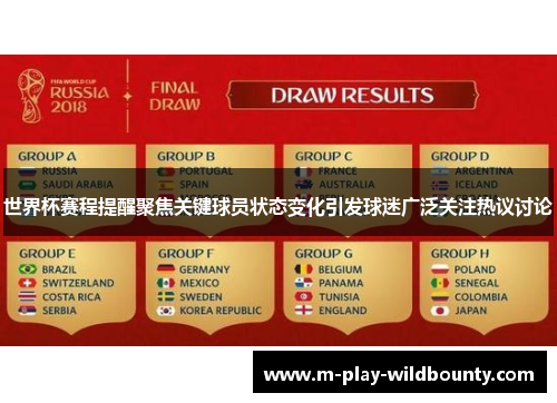 世界杯赛程提醒聚焦关键球员状态变化引发球迷广泛关注热议讨论 世界杯赛程提醒聚焦关键球员状态变化引发球迷广泛关注热议讨论