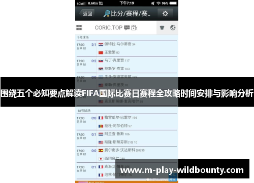围绕五个必知要点解读FIFA国际比赛日赛程全攻略时间安排与影响分析 围绕五个必知要点解读FIFA国际比赛日赛程全攻略时间安排与影响分析